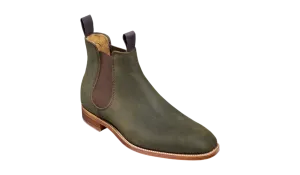 Barker Mansfield Classic Chelsea Boots - Green Waxy Suede