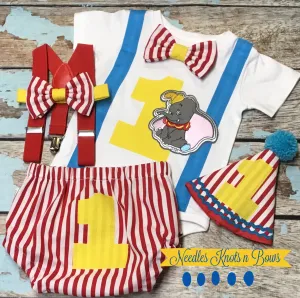 Boys Dumbo Cake Smash Outfit, Baby Boys 1st Birthday Outfit