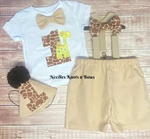 Boys Safari Cake Smash Outfit & 1st Birthday Outfit