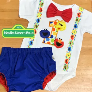 Boys Sesame Street First Birthday Outfit