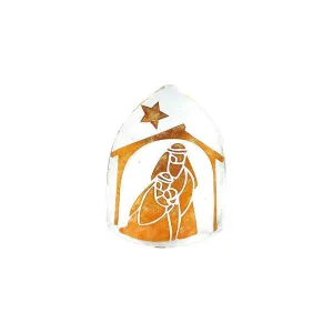 Handmade Copper Artisan Glass Nativity Candle Cover