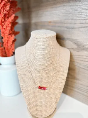 Jasper Bar & Satellite Sterling Silver Necklace