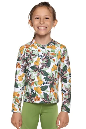 Kid's Sandshark Long Sleeve Surf Shirt  |  Apricot Crush Floral Paradise