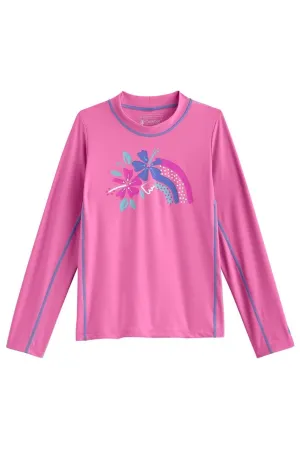 Kid's Sandshark Long Sleeve Surf Shirt  |  Tropical Orchid Breezy Butterfly