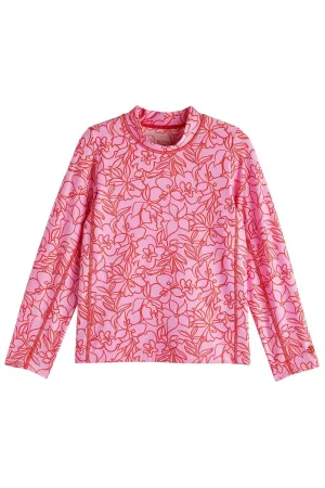 Kid's Sandshark Long Sleeve Surf Shirt  |  Tropical Orchid Sketched Floral