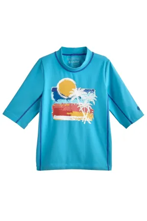 Kid's Sandshark Short Sleeve Surf Shirt  |  Aruba Blue