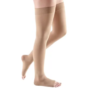 Mediven Comfort Thigh High 30-40 mmHg, Open Toe w/ Beaded Silicone Top Band