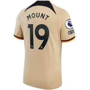 Nike Chelsea Mason Mount Third Jersey w/ EPL   No Room For Racism   Club World Cup Patches 22/23 (Sesame/Black)